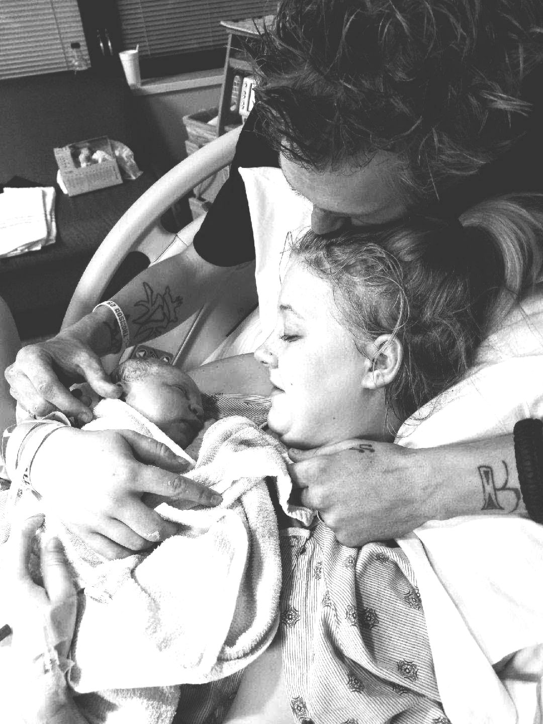 Família reunida no hospital